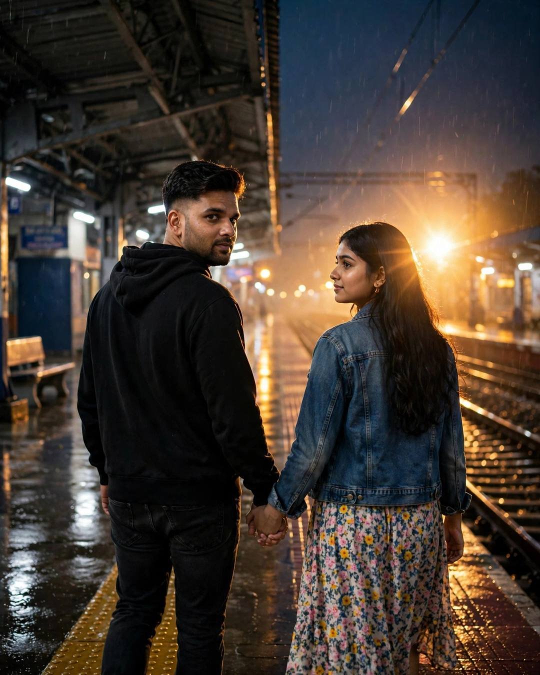 Cinematic AI photo: Old friends, older love, same spark (Reunion)