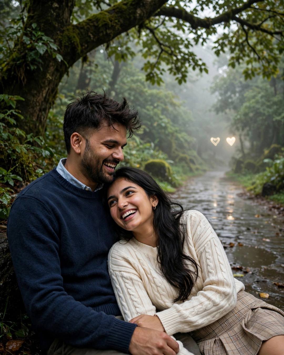 AI-generated cinematic portrait — comforting each other after a shared loss, 4:5 photography
